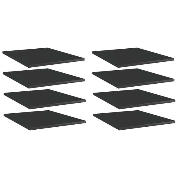 Kirjahyllytasot 8 kpl korkeak musta 40x50x1,5 cm tekninen puu