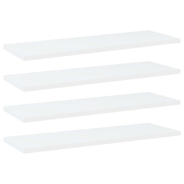 Kirjahyllytasot 4 kpl valkoinen 60x20x1,5 cm tekninen puu
