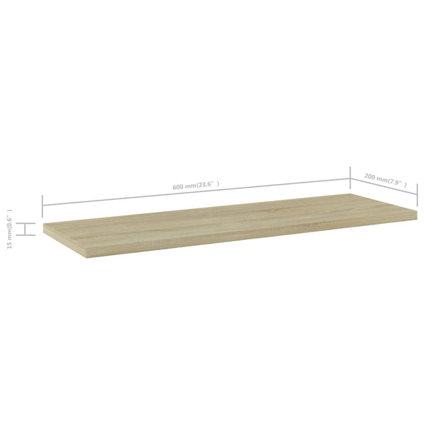 Sonoma tammi kirjahyllytasot Vasiu 60x20x1,5cm (4 kpl lastulevy)