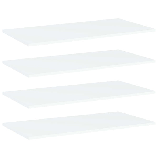 Kirjahyllytasot 4 kpl valkoinen 80x40x1,5 cm tekninen puu