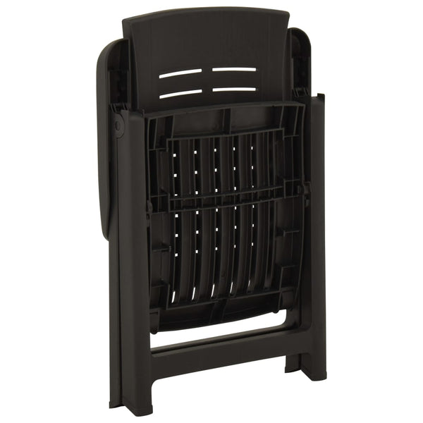 Antrasiitti kallistettavat puutarhatuolit Amelina (2 kpl muovi)