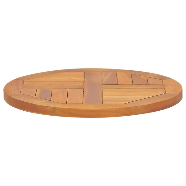 Pöytälevy täysi tiikki pyöreä 2,5 cm 50 cm
