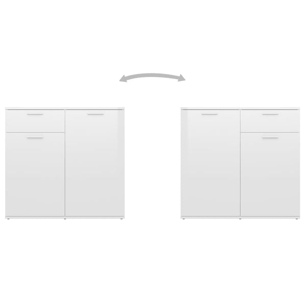 Senkki korkeakiilto valkoinen 80x36x75 cm tekninen puu