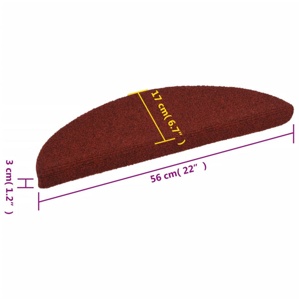Itsekiinnittyvät porrasmatot 5 kpl pun. 56x17x3 cm neulahuopa