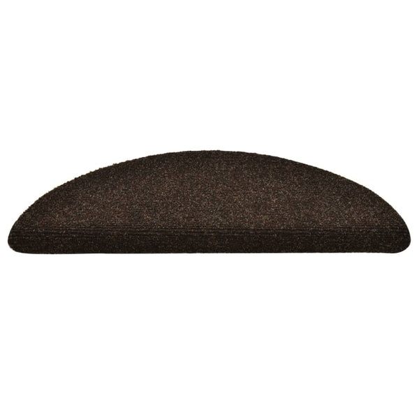 Itsekiinnittyvät porrasmatot 5 kpl ruskea 56x17x3 cm neulahuopa