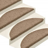 Itsekiinnittyvät porrasmatot 5 kpl kerma 56x17x3 cm neulahuopa