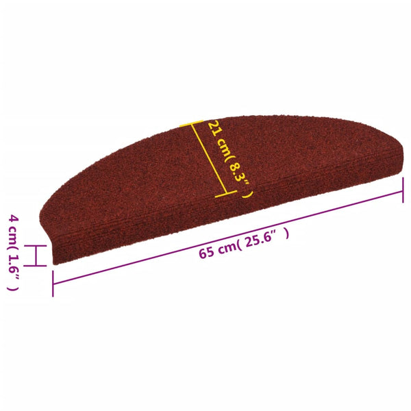 Itsekiinnittyvät porrasmatot 10 kpl pun. 65x21x4 cm neulahuopa