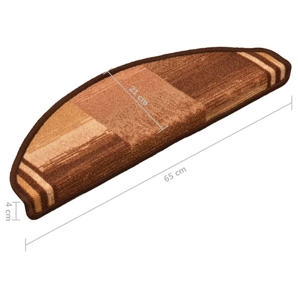 Itsekiinnittyvät porrasmatot 5 kpl 65x21x4 cm ruskea