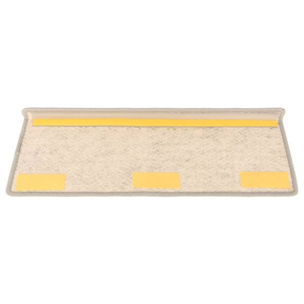 Itsekiinnittyvät porrasmatot sisaltyyli 15 kpl 65x21x4 cm hopea