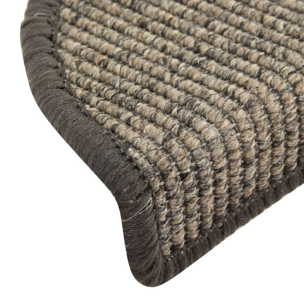 Itsekiinnittyvät porrasmatot 15 kpl 56x17x3 cm beige ja harmaa