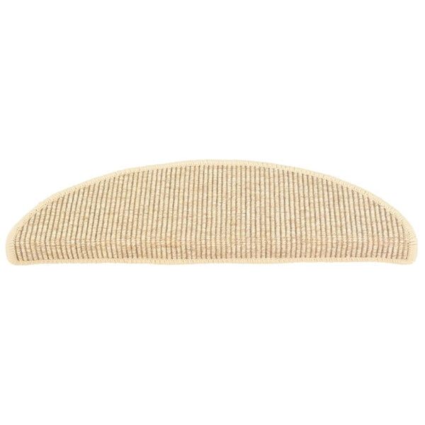 Itsekiinnittyvät porrasmatot 15 kpl 56x17x3 cm vaalea beige