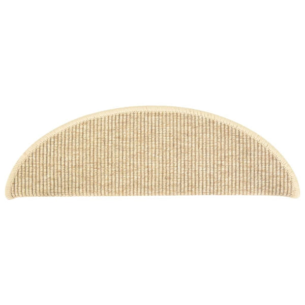 Itsekiinnittyvät porrasmatot 15 kpl 56x17x3 cm vaalea beige