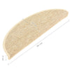 Itsekiinnittyvät porrasmatot 15 kpl 56x17x3 cm vaalea beige