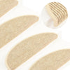 Itsekiinnittyvät porrasmatot 15 kpl 56x17x3 cm vaalea beige
