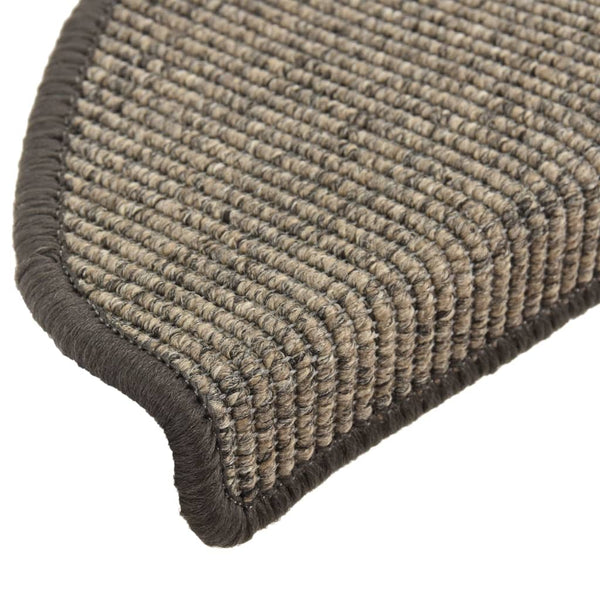 Itsekiinnittyvät porrasmatot 15 kpl harmaa ja beige 65x21x4 cm