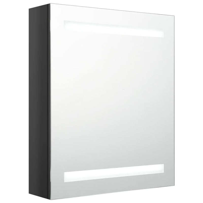 Musta led kylpyhuoneen peilikaappi Broinas 50x14x60cm (kiiltävä)