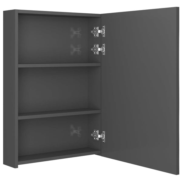 LED kylpyhuoneen peilikaappi kiiltävä harmaa 50x13x70 cm