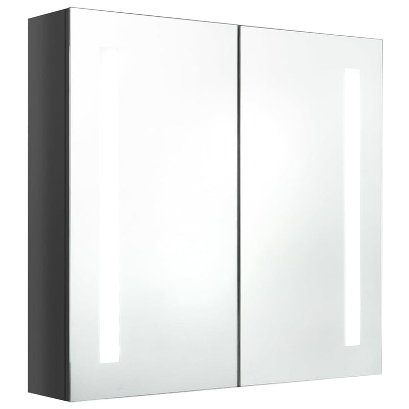 Eustin harmaa peilikaappi kylpyhuoneeseen, mitat 62x14x60cm, led-valolla