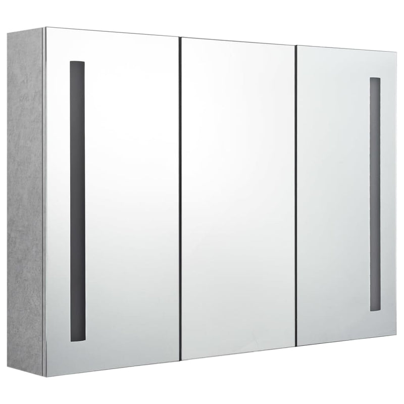 Betoninharmaa led kylpyhuoneen peilikaappi Eustin 89x14x62cm