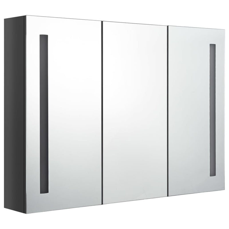 Harmaa led kylpyhuoneen peilikaappi Eustin 89x14x62cm (kiiltävä)