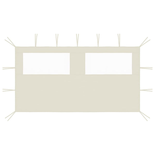 3070421 vidaXL Gazebo Sidewall with Windows 4x2 m Cream (315310)