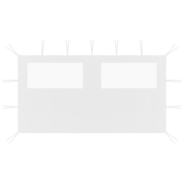 3070424 vidaXL Gazebo Sidewall with Windows 4x2 m White (315313)