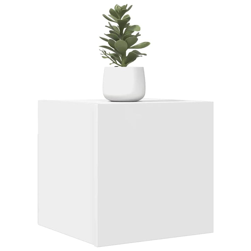 Seinäkiinnitettävä TV-taso 4 kpl valkoinen 30,5x30x30 cm