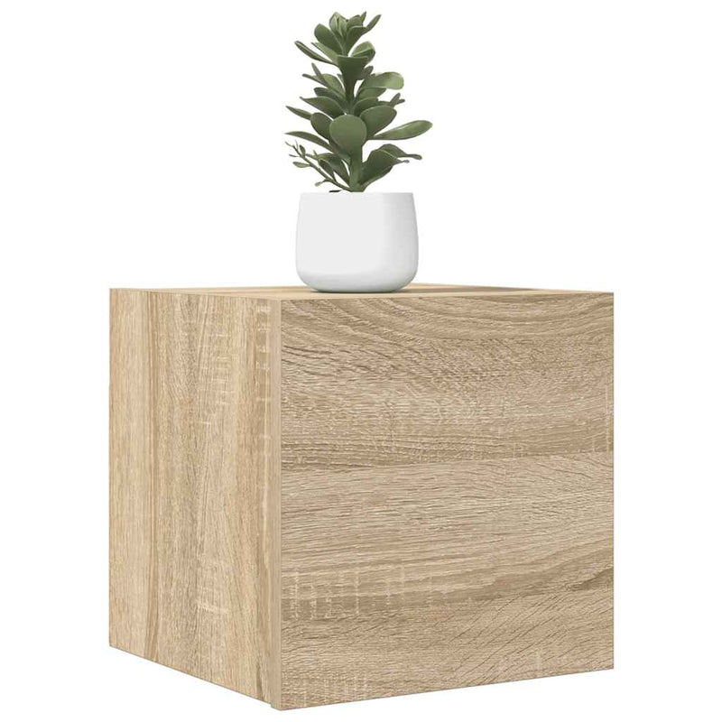 Seinäkiinnitettävä TV-taso 4 kpl Sonoma-tammi 30,5x30x30 cm