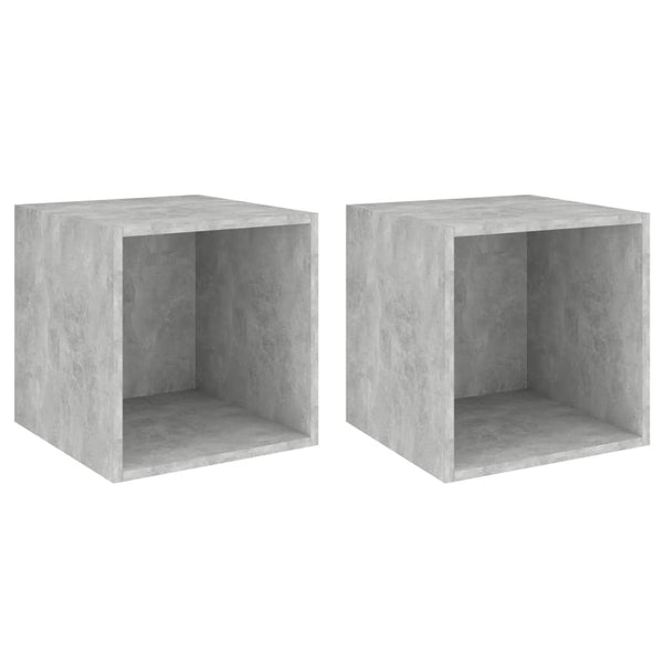 Seinäkaapit 2 kpl betoninharmaa 37x37x37 cm tekninen puu