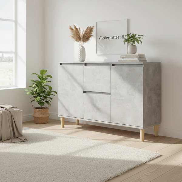 Betoninharmaa senkki Nedelici 103,5x35x70cm (puinen)