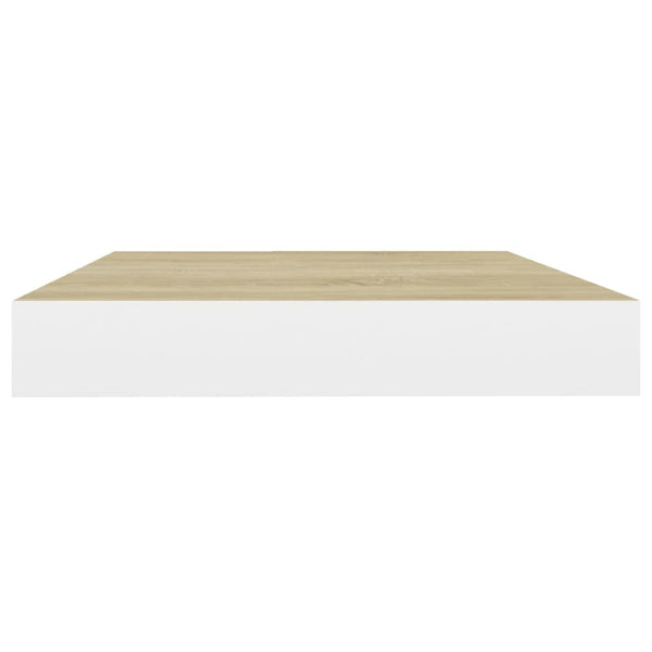 Kelluva seinähylly tammi ja valkoinen 40x23x3,8 cm MDF