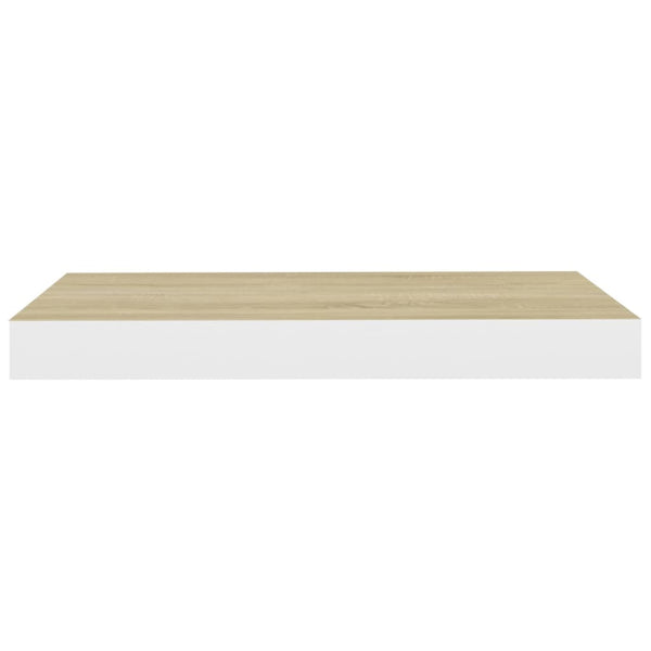 Kelluvat seinähyllyt 4 kpl tammi ja valkoinen 50x23x3,8 cm MDF
