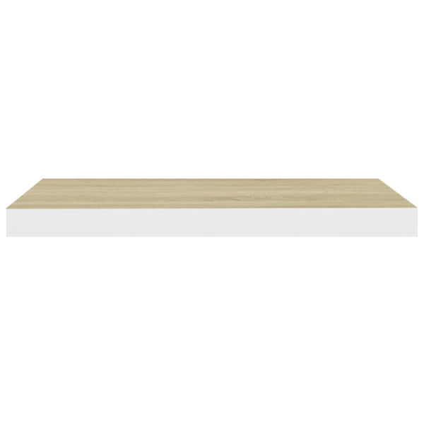 Kelluvat seinähyllyt 4 kpl tammi ja valkoinen 60x23,5x3,8 MDF