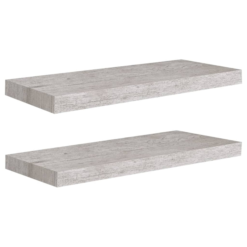 Betoninharmaa kelluvat seinähyllyt Chan 60x23,5x3,8cm (2 kpl mdf)