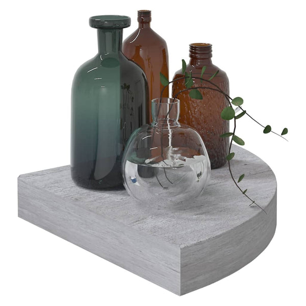 Seinäkulmahylly betoninharmaa 25x25x3,8 cm MDF