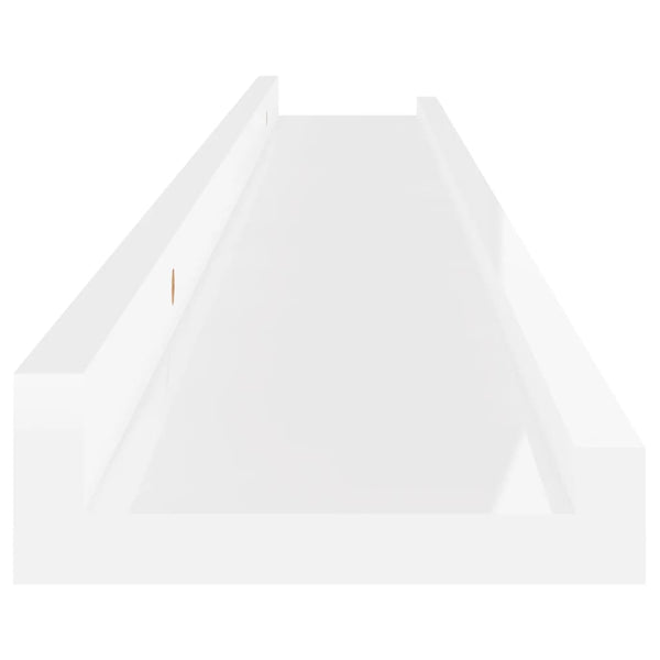 Seinähyllyt 2 kpl korkeakiilto valkoinen 80x9x3 cm