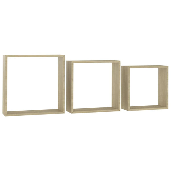 Kuutioseinähyllyt 3 kpl Sonoma-tammi