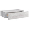 Seinälaatikkohyllyt 2 kpl betoninharmaa 40x23,5x10 cm MDF