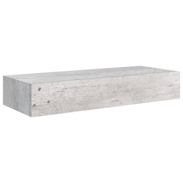 Seinälaatikkohyllyt 2 kpl betoninharmaa 60x23,5x10 cm MDF