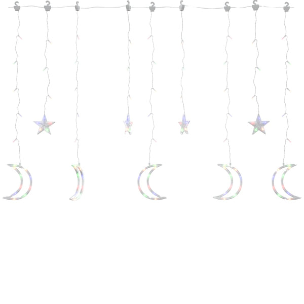 Tähti ja kuu keijuvalot kaukosäädin 138xLED värikäs