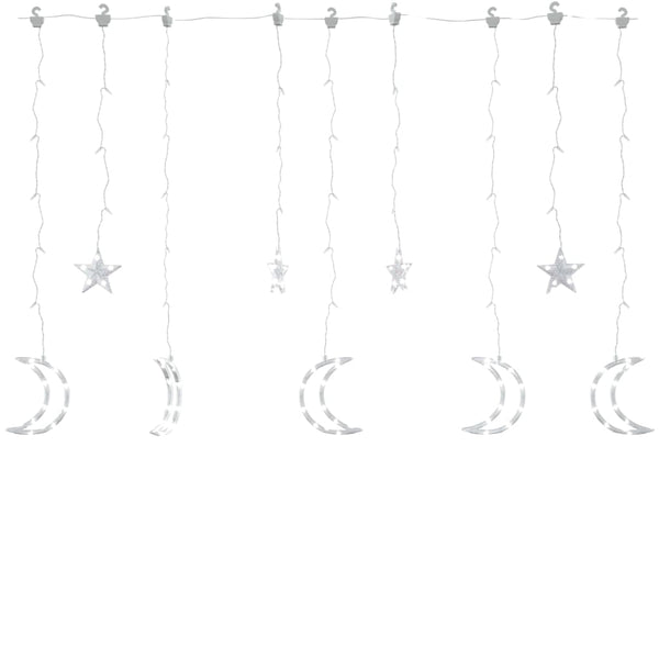 Tähti ja kuu keijuvalot kaukosäädin 345xLED kylmä valkoinen