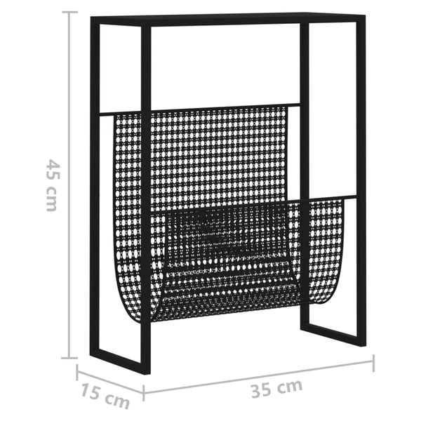 Lehtiteline musta 35x15x45 cm teräs