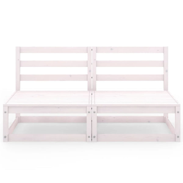 2-istuttava Puutarhasohva valkoinen täysi mänty