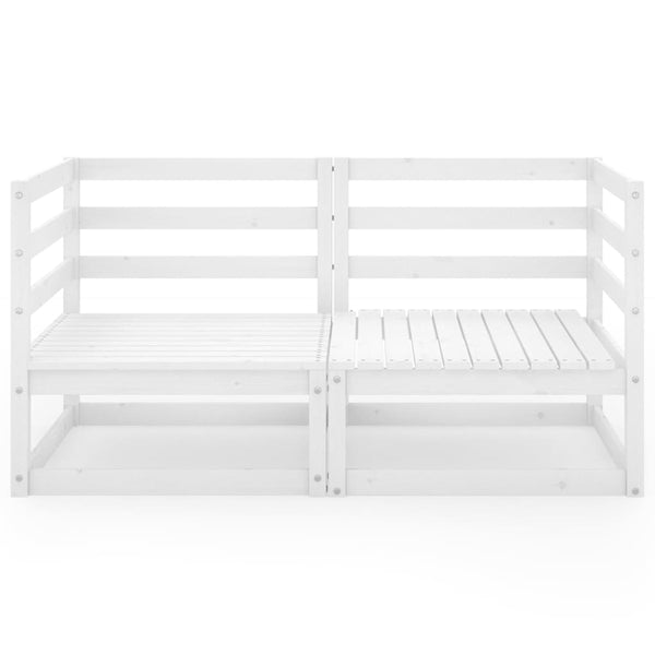 2-istuttava puutarhasohva valkoinen täysi mänty