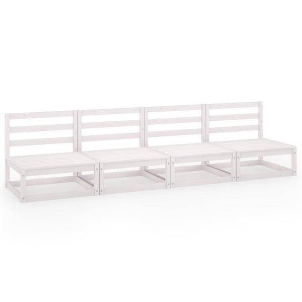 4-istuttava Puutarhasohva valkoinen täysi mänty