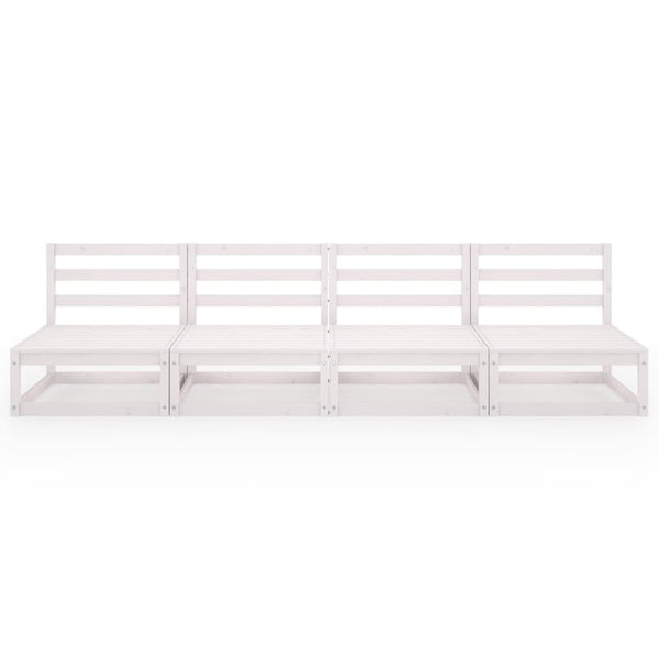 4-istuttava Puutarhasohva valkoinen täysi mänty