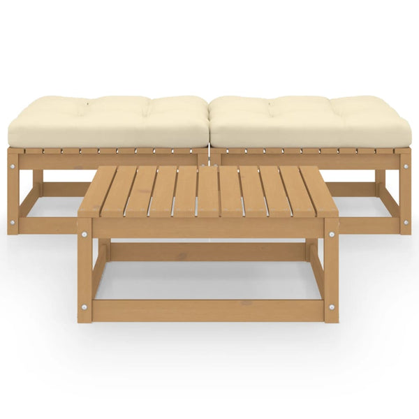 3-osainen Puutarhasohvasarja tyynyillä täysi mänty