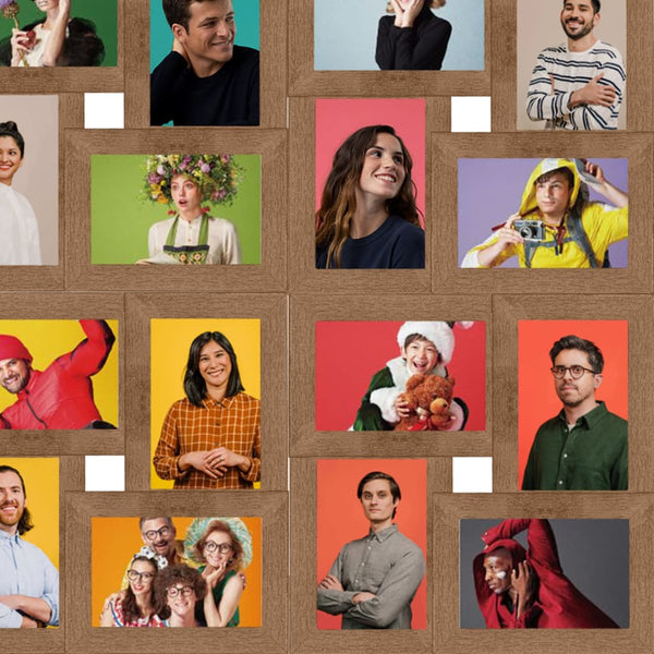 Kollaasi valokuvakehys 24x(13x18 cm) kuville vaaleanruskea MDF