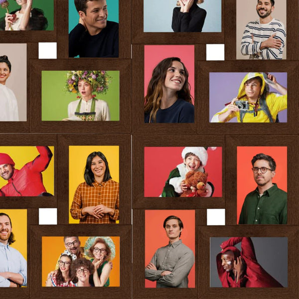 Kollaasi valokuvakehys 24x(13x18 cm) kuville tummanruskea MDF