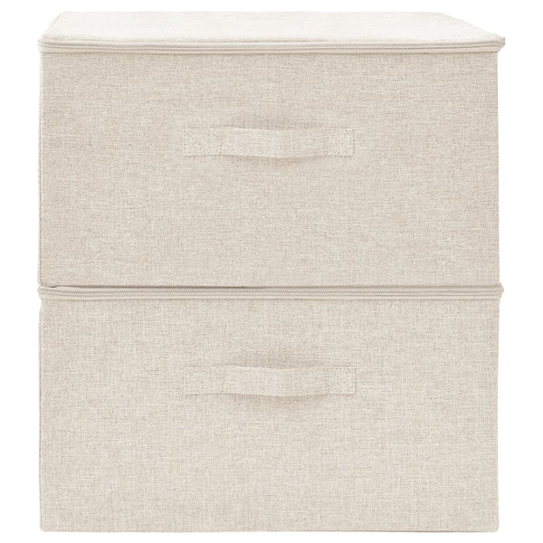 Säilytyslaatikot 2 kpl kangas 43x34x23 cm kerma